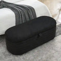 Banc de rangement rembourré en tissu avec couvercle à ouverture relevable et garnissage en mousse