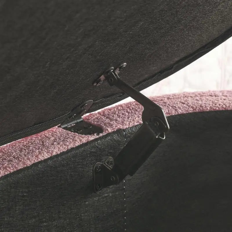Banc de rangement rembourré en tissu avec couvercle à ouverture relevable et garnissage en mousse