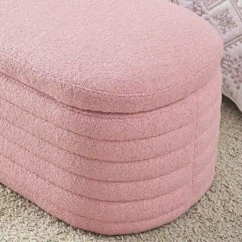 Banc de rangement rembourré en tissu avec couvercle à ouverture relevable et garnissage en mousse