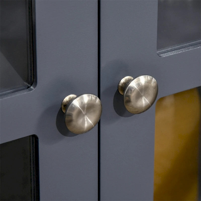Bahut de cuisine avec portes vitrées et étagère de rangement réglable