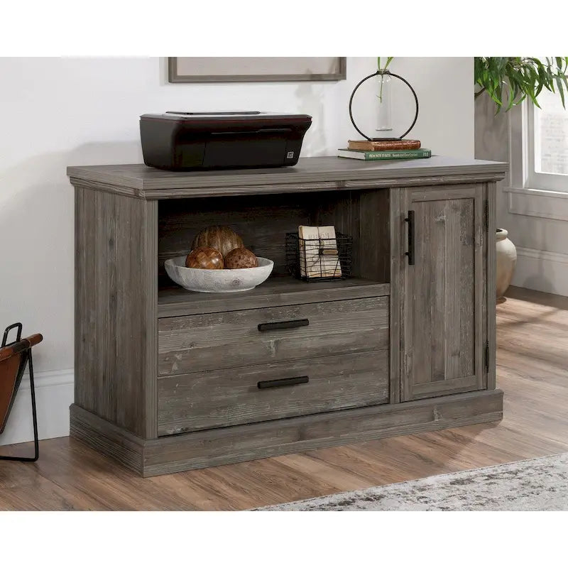 Petit buffet compact avec portes de rangement pour bureau ou salon