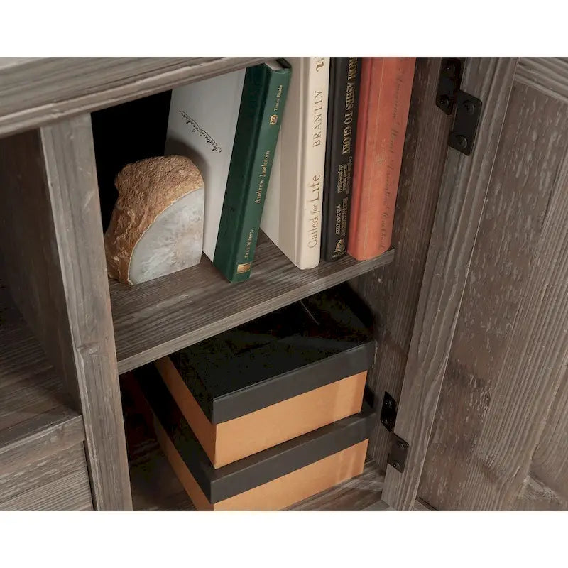 Petit buffet compact avec portes de rangement pour bureau ou salon
