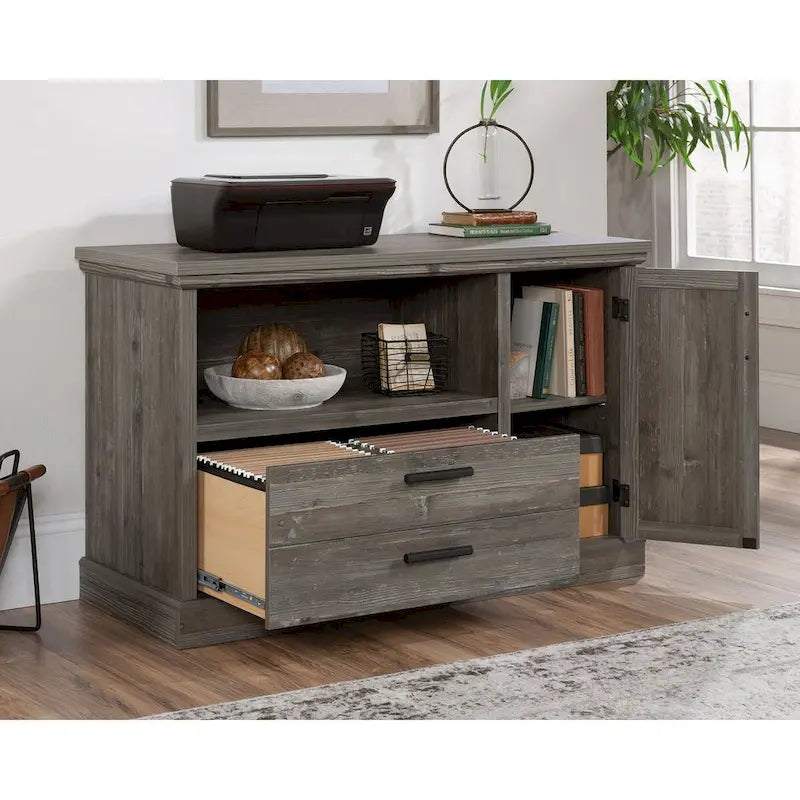 Petit buffet compact avec portes de rangement pour bureau ou salon