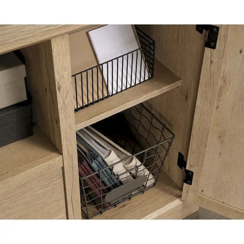 Petit buffet compact avec portes de rangement pour bureau ou salon