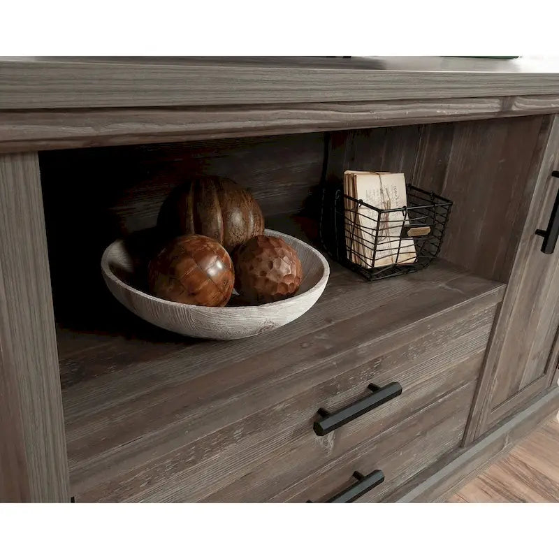 Petit buffet compact avec portes de rangement pour bureau ou salon