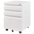 Caisson de bureau mobile 3 tiroirs avec serrure, classeur métallique pour organisation de bureau à domicile, format lettre/légal/A4, entièrement assemblé
