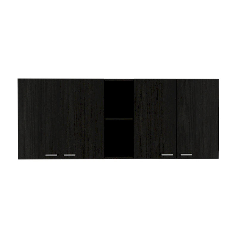 Armoire de rangement murale à deux portes, avec deux étagères extérieures et deux étagères intérieures