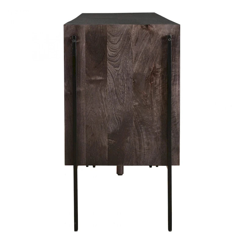 Buffet en bois de manguier massif fabriqué à la main avec finition grain naturel