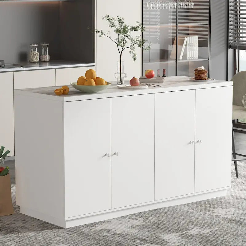 Bahut blanc avec de nombreux compartiments de rangement pour la maison moderne - 63