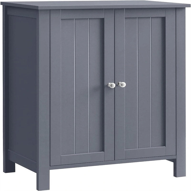 Meuble de rangement sur pied pour salle de bain avec étagère réglable et porte