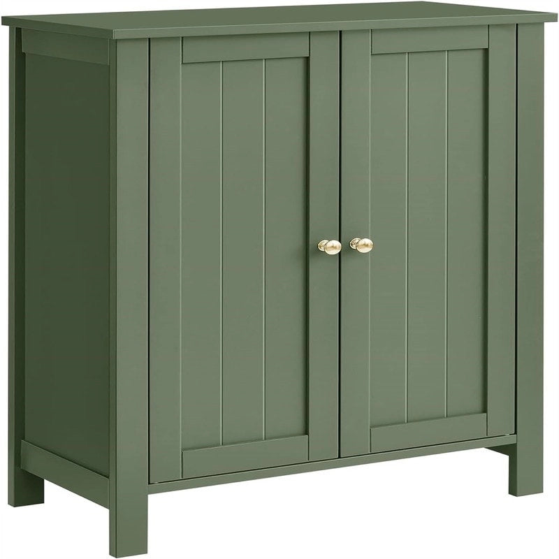 Meuble de rangement sur pied pour salle de bain avec étagère réglable et porte