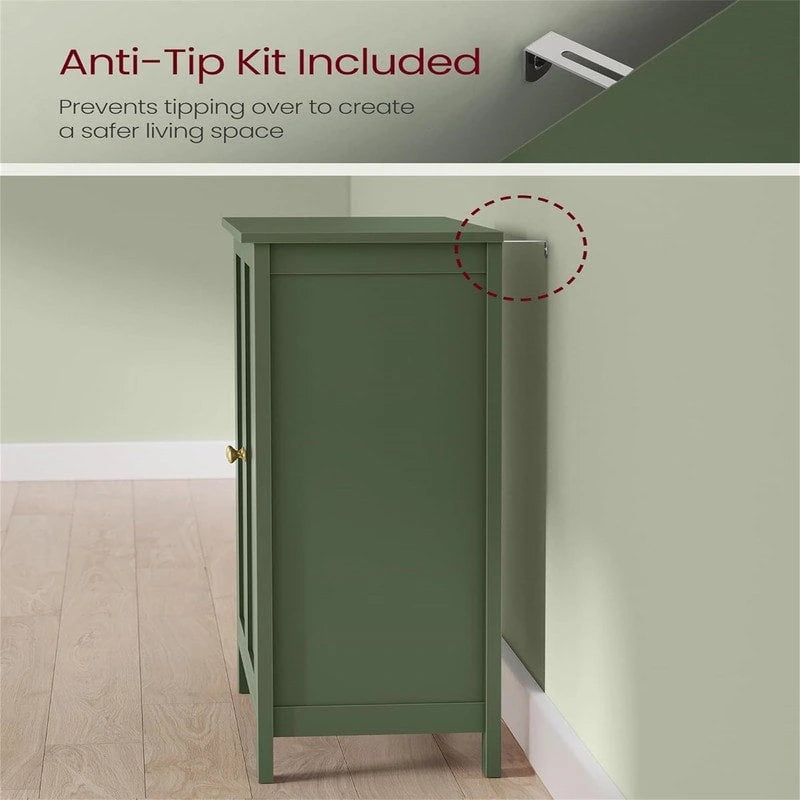 Meuble de rangement sur pied pour salle de bain avec étagère réglable et porte