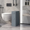 Meuble de rangement étroit gris pour salle de bain, organiseur de sol autoportant, économiseur d'espace, support de papier toilette de salle de bain avec tiroirs