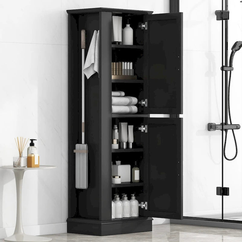 Meuble de salle de bain haut avec crochet et étagère réglable