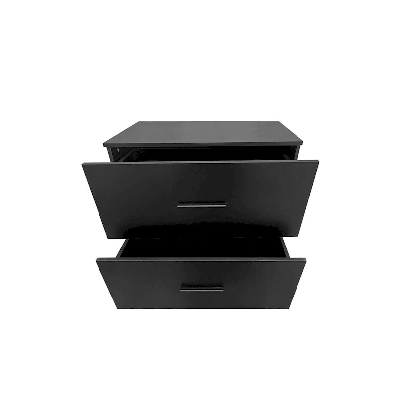 Caisson de bureau à 2 tiroirs, meuble de rangement pour bureau à domicile, noir
