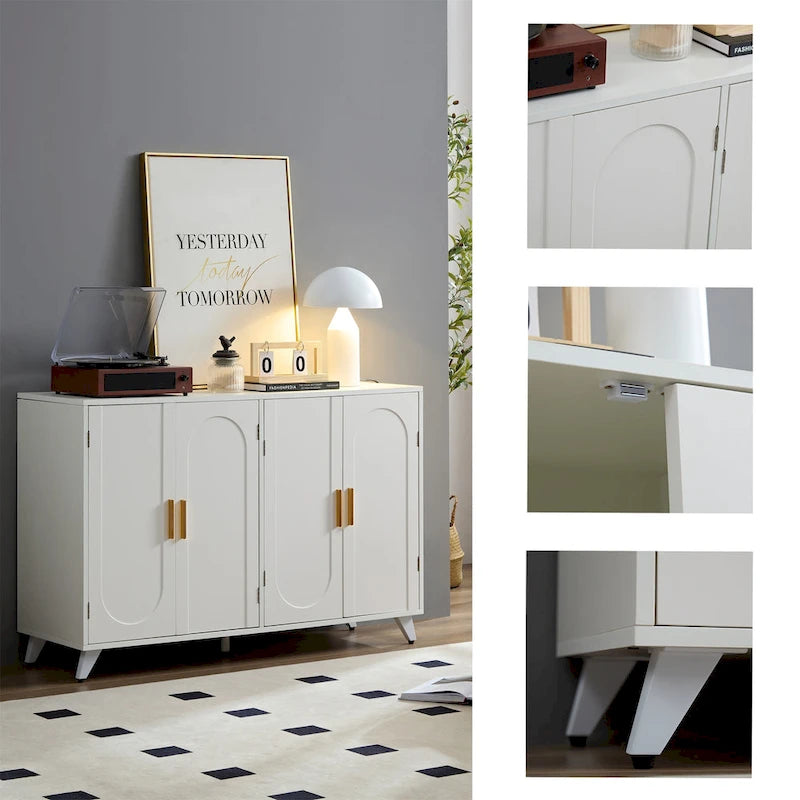 Buffet moderne avec portes de rangement et étagères réglables