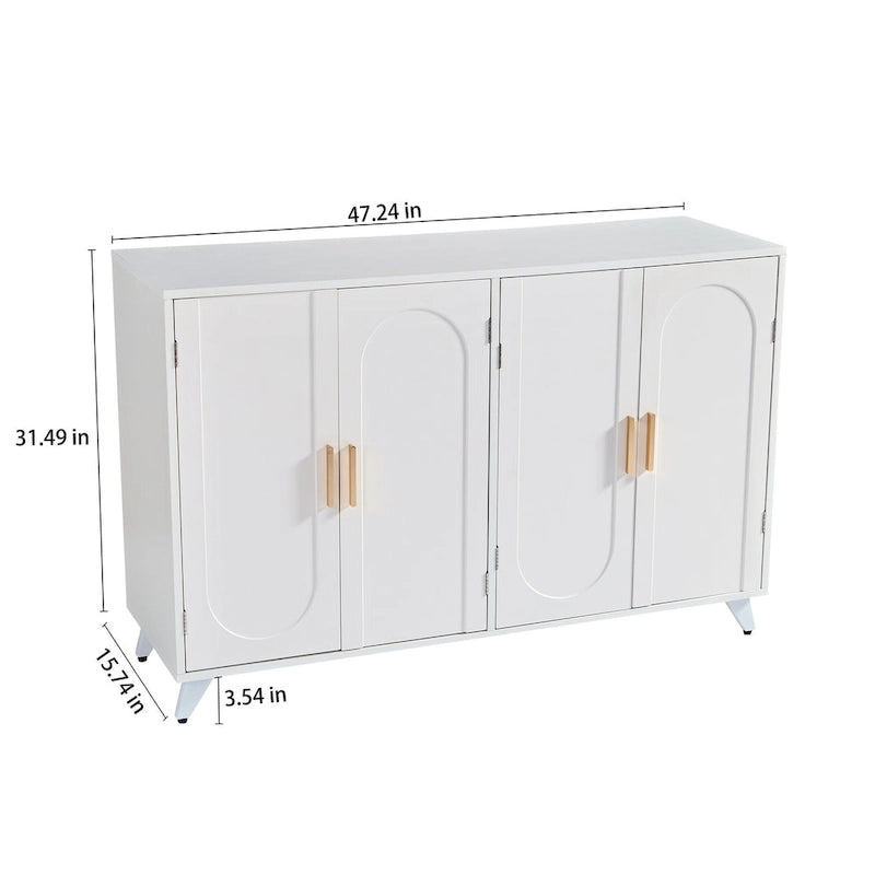 Buffet moderne avec portes de rangement et étagères réglables