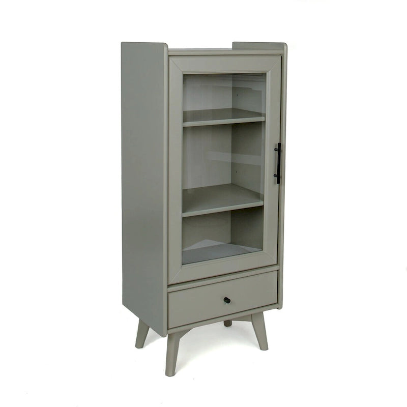 Armoire sur pied autoportante avec porte vitrée et étagère intérieure réglable