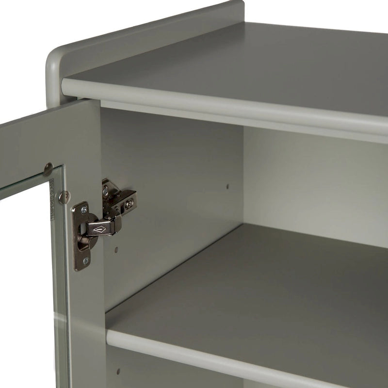 Armoire sur pied autoportante avec porte vitrée et étagère intérieure réglable