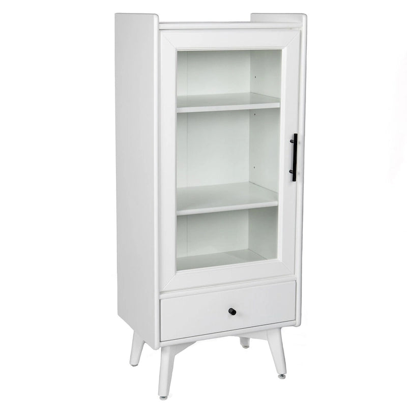 Armoire sur pied autoportante avec porte vitrée et étagère intérieure réglable
