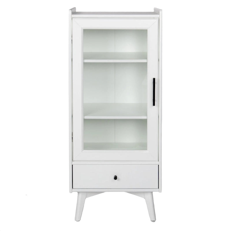 Armoire sur pied autoportante avec porte vitrée et étagère intérieure réglable