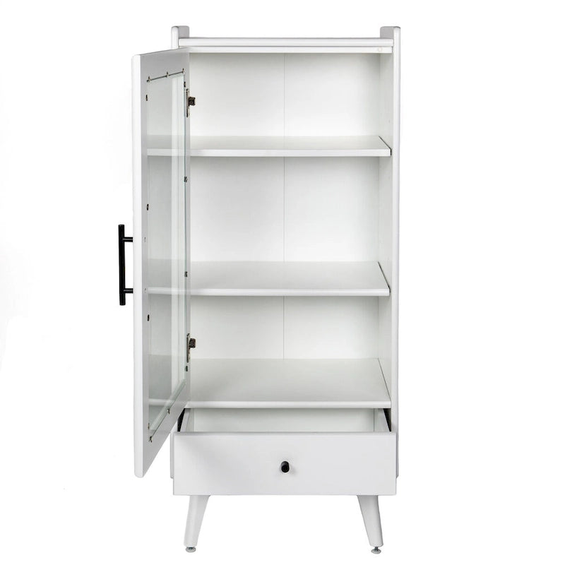 Armoire sur pied autoportante avec porte vitrée et étagère intérieure réglable